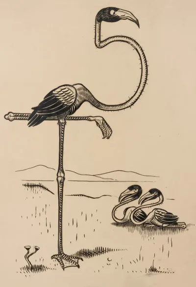 Eleven Comic Strip Frames Of Flamingo Shaping Figures With Its Long Neck Pl 7