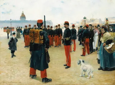 Eleves Caporaux Sur Lesplanade Des Invalides A Paris