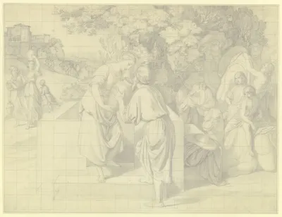 Elieser Und Rebekka Am Brunnen