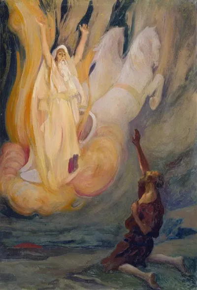 Elijah Ascends In A Chariot Of Fire