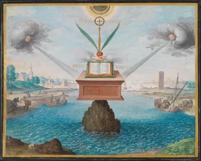 Emblematische Darstellung Allegorie Auf Die Bestandigkeit Des Christlichen Glaubens