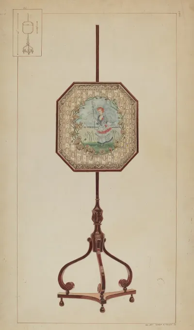 Embroidered Fire Screen