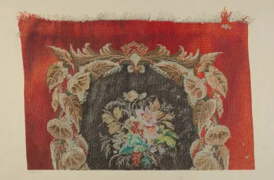 Embroidered Stool Cover