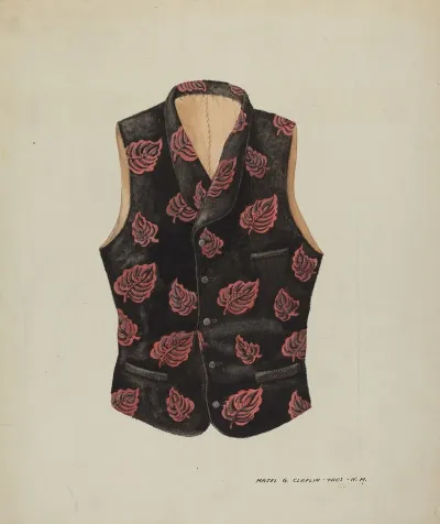 Embroidered Velvet Vest
