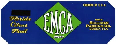 Emca Brand Florida Citrus Fruit Label