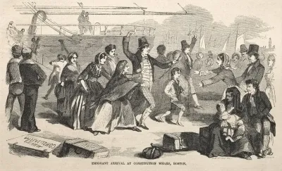 Emigrant Arrival At Constitution Wharf Boston