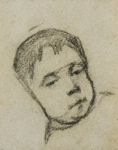 Emil Gauguin As A Child Head On A Pillow