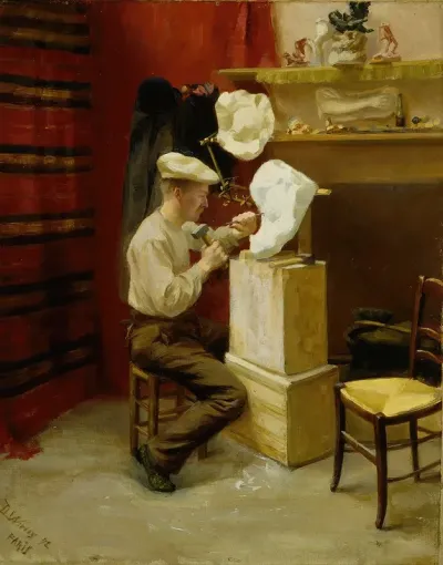 Emil Wikstrom In His Studio In Paris
