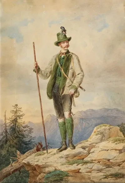 Emperor Francis Joseph I Of Austria In Hunting Costume