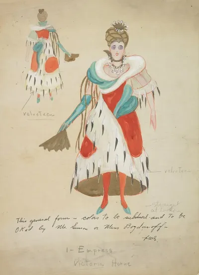 Emperors New Clothes Empress Victoria Horne White Gown With Red And Blue Panels