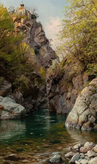 En Bjerg Slugt The Mountain Gorge Meran