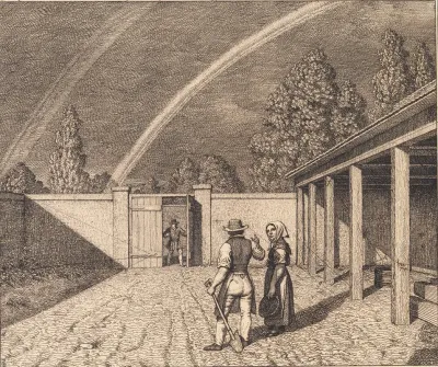 En Dobbelt Regnbue Illustration Til Linearperspectiven Tavle V