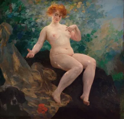 En Ete Femme Au Chien