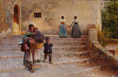En Fattig Italienerinde Med Sine Born