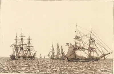 En Fregat Ligger For Anker Illustration Til Linearperspectiven Tavle Ixb