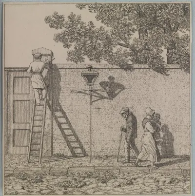En Havemur Illustration Til Linearperspectiven Tavle Vi
