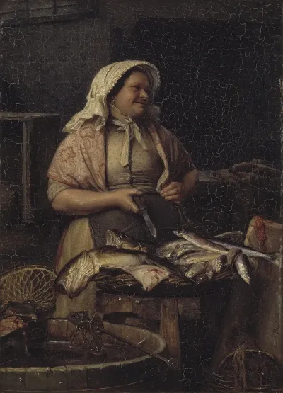 En Kone Der Saelger Fisk