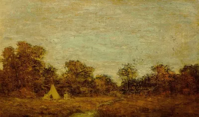 Encampment At Sunset