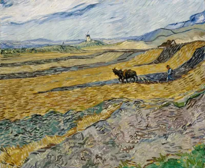Enclosed Field With Ploughman