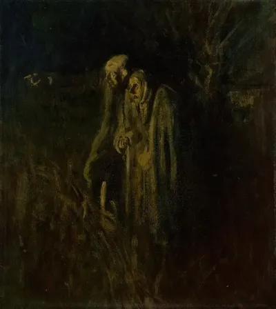 End Of Life Elderly Couple At Night
