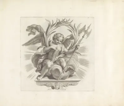 Engel Met Boek En Hellebaard