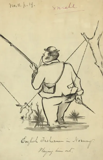 English Fisherman In Norway Playing Him Out