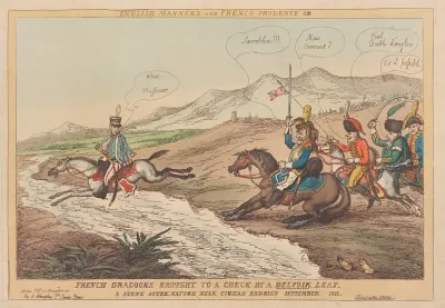English Manners And French Prudence Or French Dragoons Brought To A Check By A Belvoir Leap A Scene After Nature Near Ciudad Rodrigo September 1811