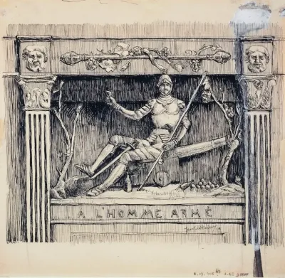 Enseigne A Lhomme Arme Rue De Lhomme Arme Actuelle Rue Des Archives