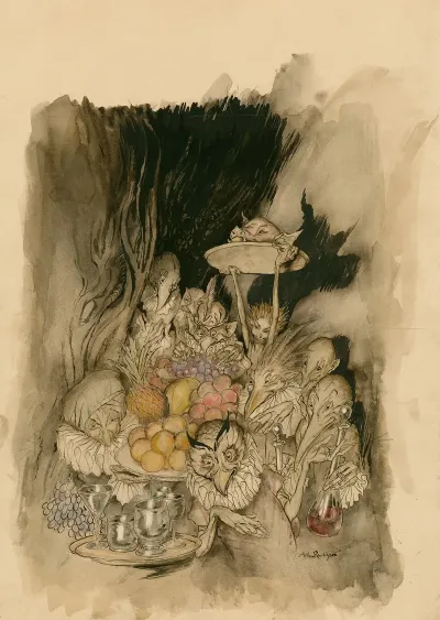 Enter Several Strange Shapes Bringing In A Banquet Inviting The King Etc To Eat The Tempest