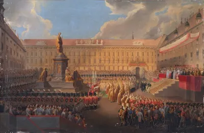 Enthullung Des Denkmals Fur Kaiser Franz I Von Osterreich Am 19 Juni 1846 Auf Dem Wiener Franzensplatz