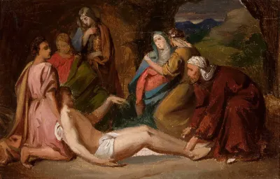 Entombment Of Christ Sketch For A Painting
