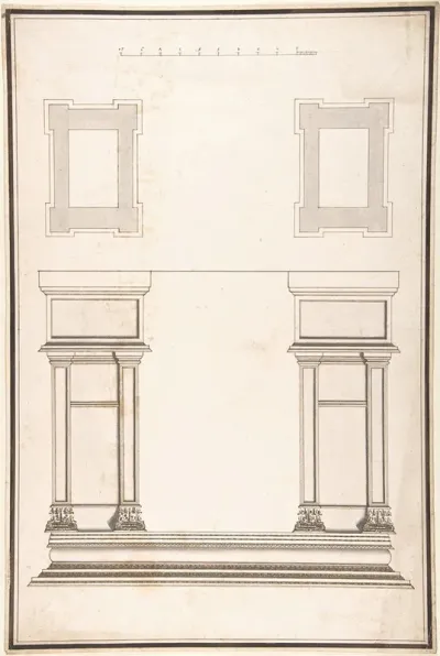Entrance Portal Plan And Elevation Each Pier Consisting Of Two Pilasters