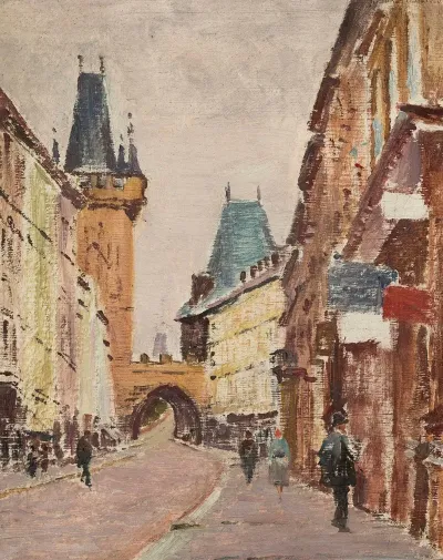 Entrance To Charles Bridge In Prague