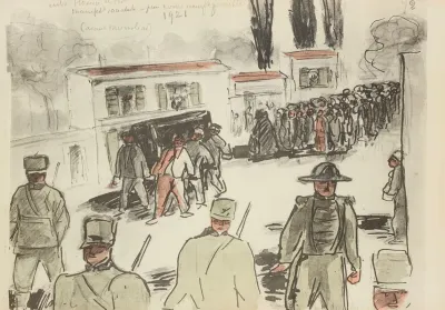 Entre Florence Et Pise Manifestation Socialiste Puis Contre Manifestation Fasciste 1921 Avant Mussolini