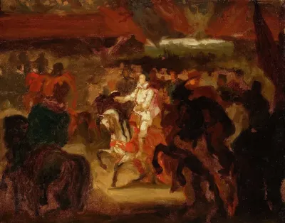 Entry Of Henry Of Valois To Krakow Sketch