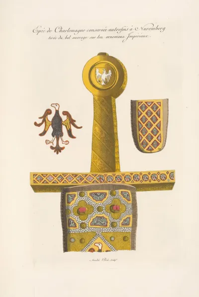 Epee De Charlemagne Conservee Autrefois A Nuremberg Tiree De Bel Ouvrage Sur Les Ornemens Imperiaux
