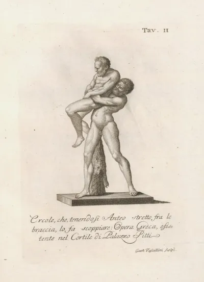Ercole Che Tenendosi Anteo Stretto Fra Le Braccia Lo Fa Scoppiare