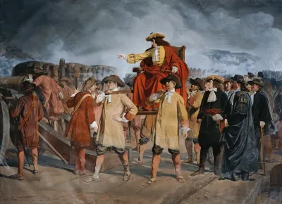 Ernst Rudiger Graf Starhemberg Besichtigt Die Verteidigungsarbeiten Auf Der Lowelbastei 1683