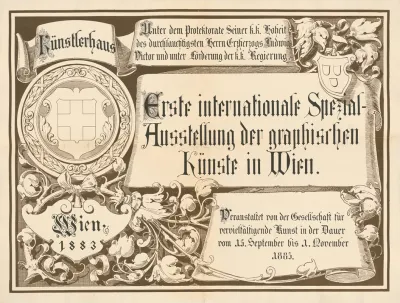 Erste Internationale Spezialausstellung Der Graphischen Kunste In Wien 1883