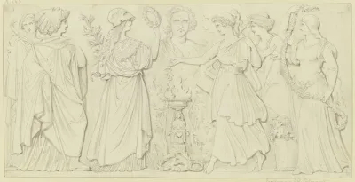 Erster Entwurf Zu Den Vier Reliefs Am Goethe Monument 4