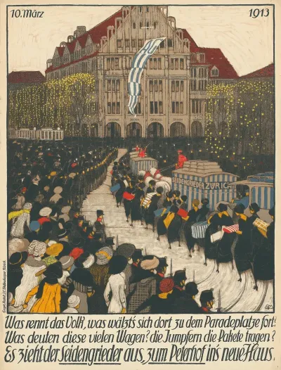 Es Zieht Der Seidengrieder Aus Zum Peterhof Ins Neue Haus 10 Marz 1913