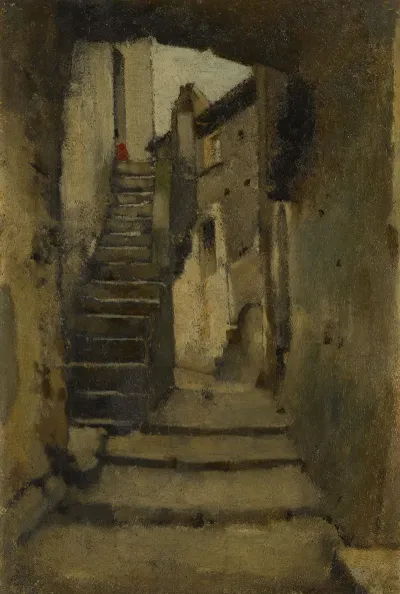 Escalier Dans Une Ruelle A Rome