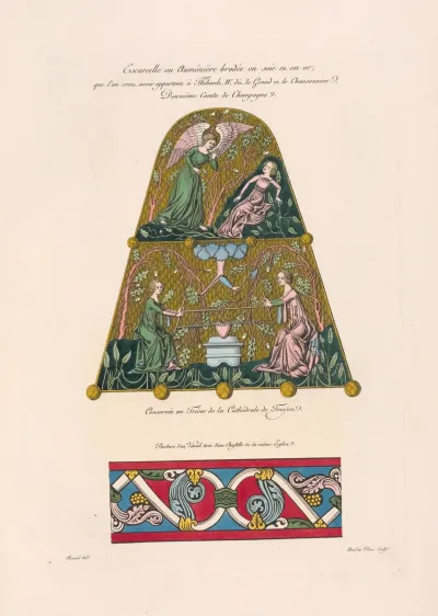 Escarcelle Ou Aumoniere Brodee En Soie Et En Or Que Lon Crois Avoir Appartenu A Thibault Iv Dit Le Grand Et Le Chansonnier Douzieme Comte De Champagne