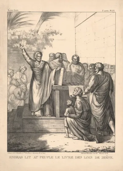 Esdras Lit Au Peuple Le Livre Des Lois De Moise
