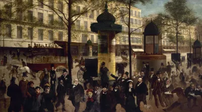 Esquisse Pour Un Panorama Du Boulevard Montmartre Anime Des Personnalites Parisiennes Contemporaines