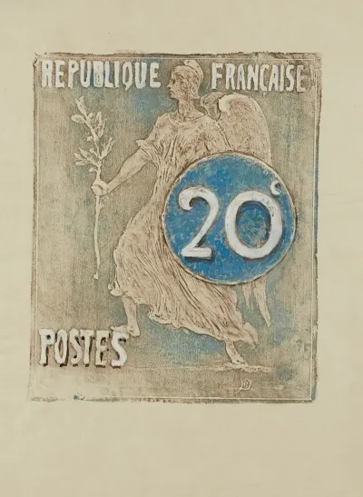 Esquisses De Timbres Pour Un Concours 20 Centimes