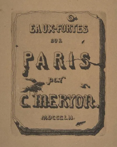 Etchings Of Paris Title Page To The Suite