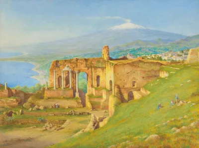 Etna From The Theatre At Taormino