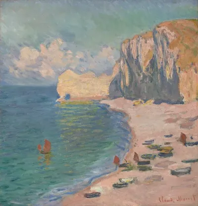 Etretat The Beach And The Falaise Damont