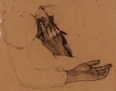 Etude De Bras Et De Mains Pour La Mort De La Vierge